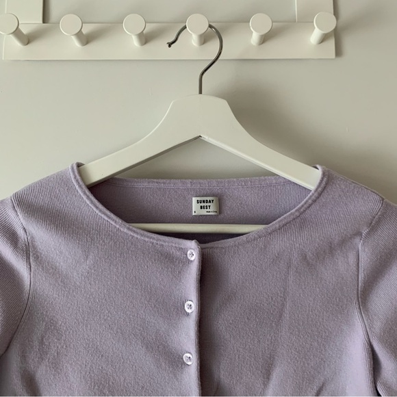 Aritzia Sunday Best Lilac Knit Top - Picture 2 of 6